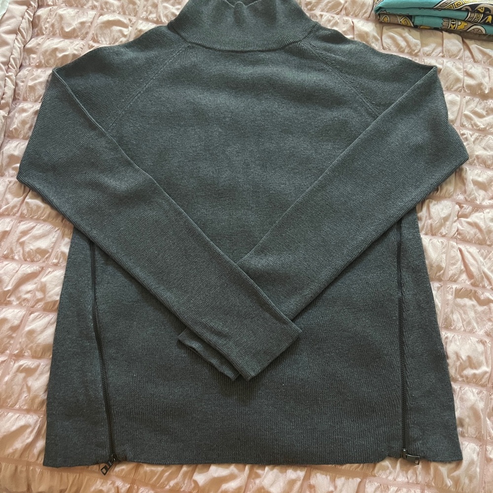 Tahari Charcoal Cowl Neck Sweater
